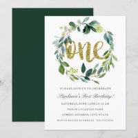 Première Anniversaire Gold Green Floral Wreath Inv