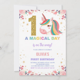 Invitation Première Anniversaire Unicorne Anniversaire Invita