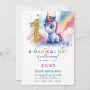 Invitation Première Anniversaire Unicorne Anniversaire Invita