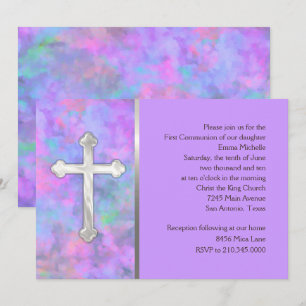 Invitation Première communion Abstraite de croix