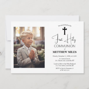 Invitation Première communion catholique minimaliste