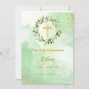 Invitation Première Communion - Cercle olivier