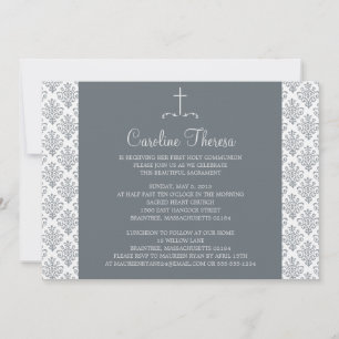 Invitation Première communion de Damask