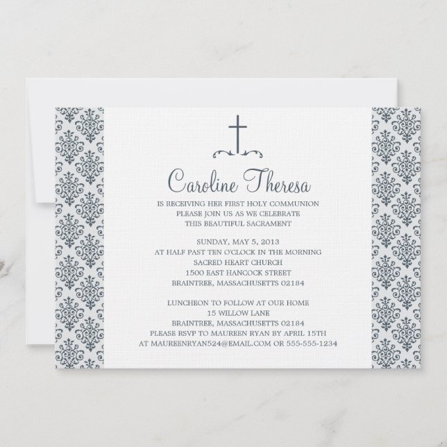 Invitation Première communion de Damask (Devant)