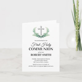 Invitation Première communion de la feuille verte