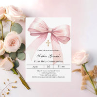Première communion de la fille rose bow
