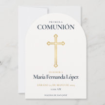 Première Communion Élégante Croix d'Or