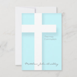 Invitation Première communion en bleu