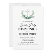 Première communion feuille verte