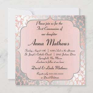 Invitation Première communion fortuite de bracelet métallique