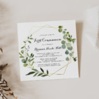 Première communion géométrique Gold Tropical Green