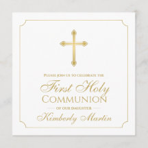 Première communion Gold Cross Girl Christian
