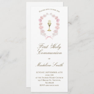 Invitation première communion pink