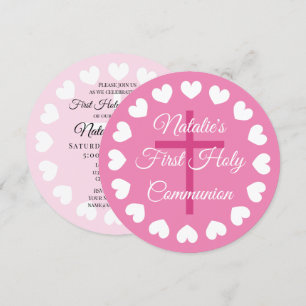 Invitation Première communion religieuse de la fille élégante