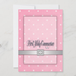 Invitation Première communion rose pour filles