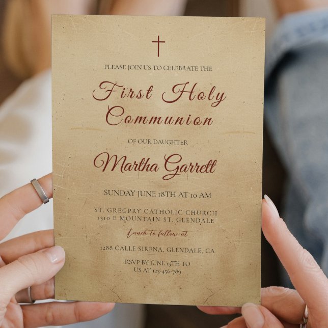 Invitation Première communion sainte simple et élégante (Créateur téléchargé)