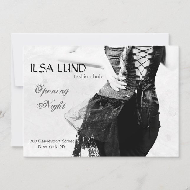 Invitation Première de magasin de mode (Devant)