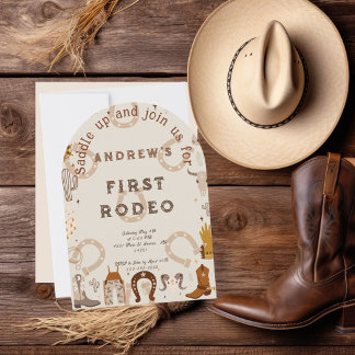 Invitation Première ferrure de rodéo de style Country 