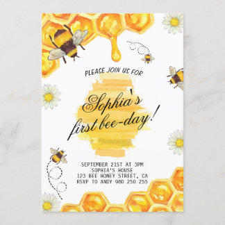 Invitation Première fête d'abeilles Miel d'abeilles Première 