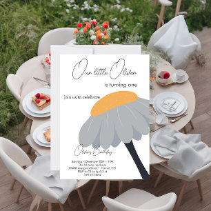 Invitation Première fête d'anniversaire Chamomile Fleur migno