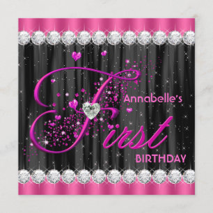 Invitation Première fête d'anniversaire de filles