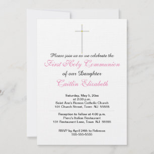 Invitation Première Fille de la Croix de la Communion
