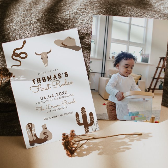 Invitation Première Rodéo Cowboy Fête d'anniversaire Invitati (Créateur téléchargé)