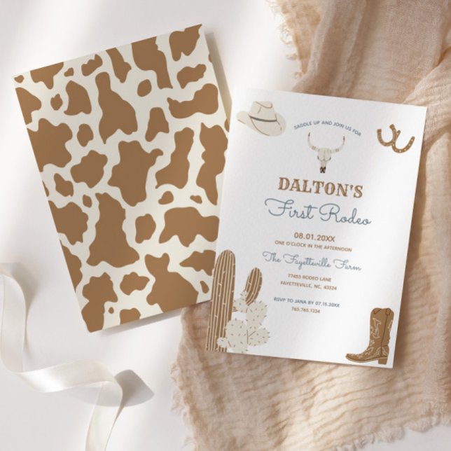 Invitation Première Rodéo Cowboy Fête d'anniversaire Invitati (Créateur téléchargé)