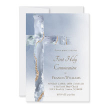 Première Sainte Communion agate bleu poussiéreux S