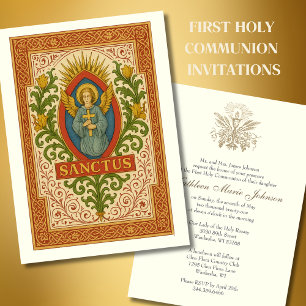 Invitation Première Sainte Communion Angel Sanctus