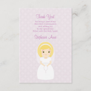 Invitation Première Sainte Communion Blonde Girl