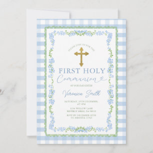 Invitation Première Sainte Communion Fleurie Grandmillénaire
