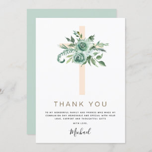Invitation Première Sainte Communion Merci Sage Eucalyptus