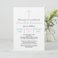 Première Sainte Communion Triplets Rose Bleu