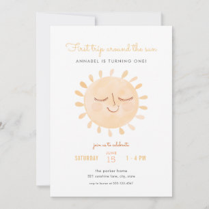 Invitation Première visite autour du soleil 1er anniversaire 