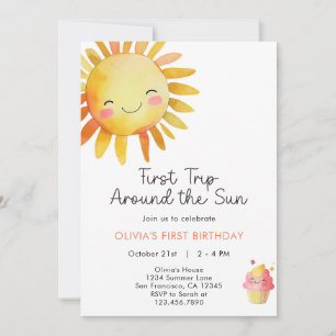 Invitation Première Visite Autour Du Soleil 1Er Anniversaire 