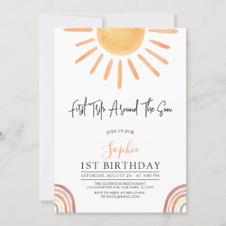 Invitation Première visite autour du soleil 1er anniversaire
