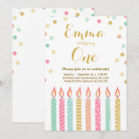 Premières bougies de confettis de fille