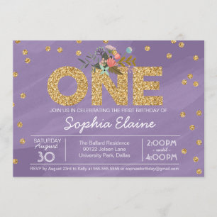 Invitation Premiers anniversaire, confettis de parties