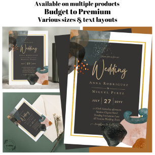 Invitation Premium Abstrait Earth Modern Art Mariage