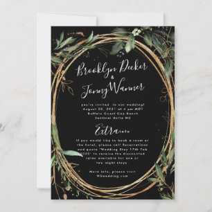 Invitation Premium Black Gold Eucalyptus Détails Retour Maria