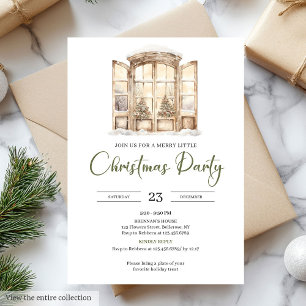 Invitation Premium Vert mousse taupe neutre Noël Party