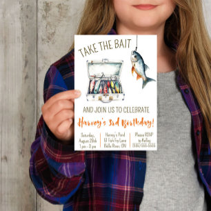 Invitation Prenez l'appât, Fête d'anniversaire sur le thème d