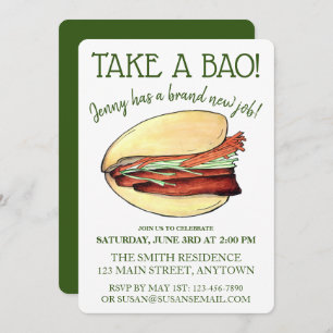 Invitation PRENEZ UN BAO Pork Belly Bun Célébrations