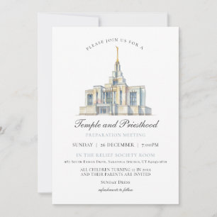 Invitation Préparation au sacerdoce du temple de Saratoga Spr