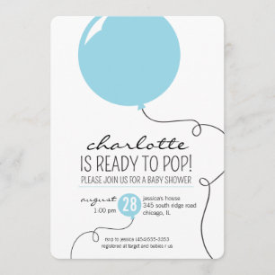 Invitation Préparez pour sauter l'invitation bleu de baby