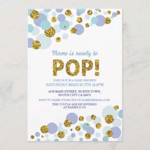 Invitation Préparez pour sauter l'invitation bleu d'or de