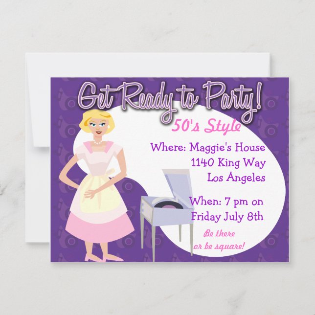 Invitation Préparez-vous à faire la fête ! (Devant)