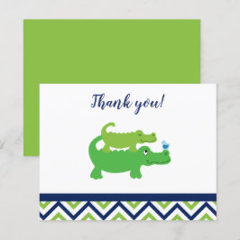 Invitation Preppy Alligator Crocodile Merci notes