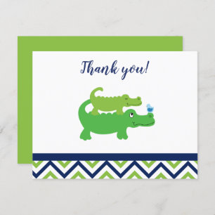 Invitation Preppy Alligator Crocodile Merci notes